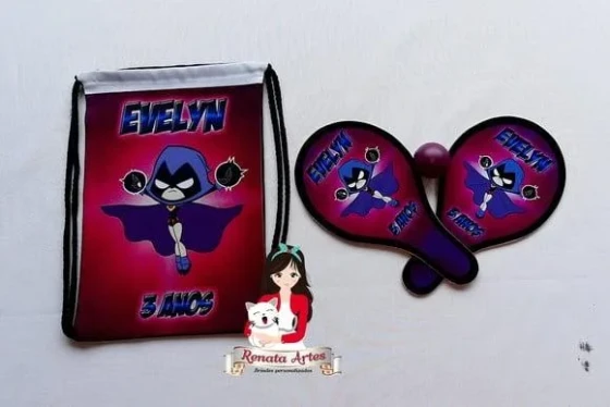 Mochila Ping Pong Personalizada Tema Jovens Titãs Ravena