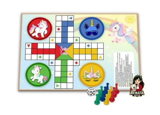Jogo de Ludo Personalizado Unicórnio