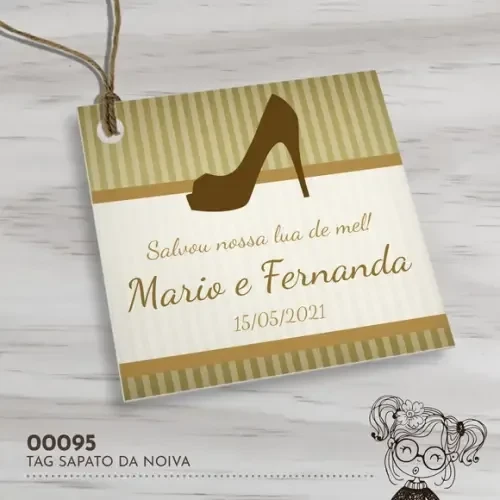 Tag Quadrada Sapato da Noiva - 00095