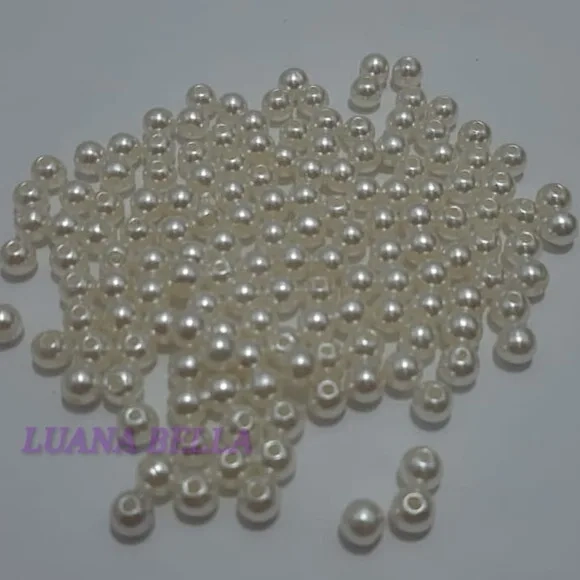 Pérola ABS cor Creme - 6mm - pacote c/200 unidades