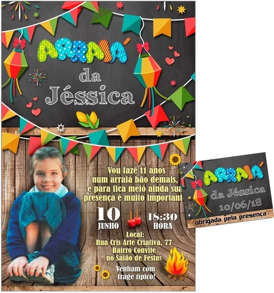 CONVITE DIGITAL C/TAG Festa Junina Menina