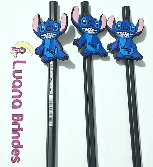 Lápis C/ponteira Stitch Emborrachado Pacotes com 6 Unidades
