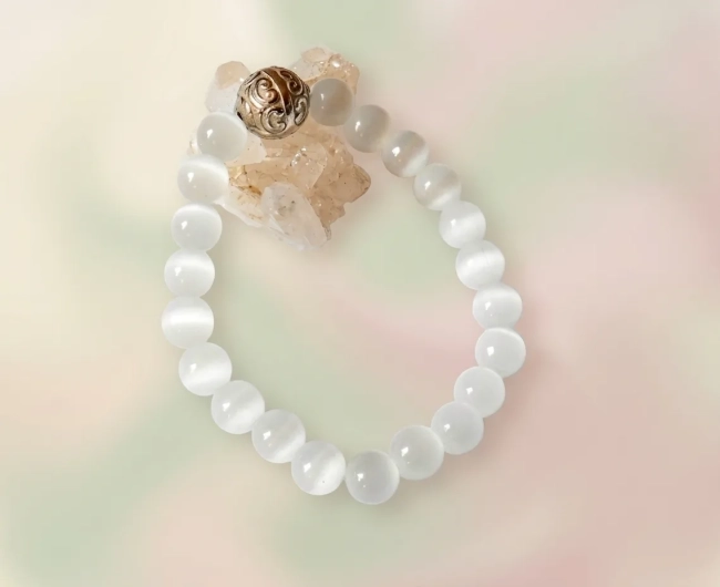 Pulseira Japamala 21 Contas Olho de Gato ( Artesanal)