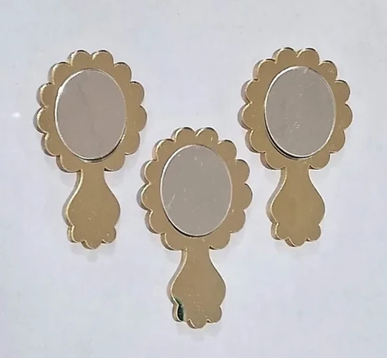 Espelho Princesa Dourado 5,5cm-6 Unidades
