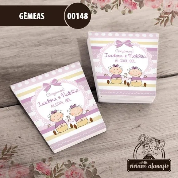 Adesivo Bisnaga Álcool Gel Gêmeas - 00148
