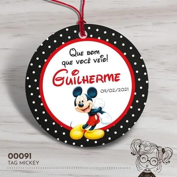 Tag Redonda Mickey - 00091