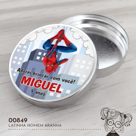Latinha Adesivada Homem Aranha - 00849