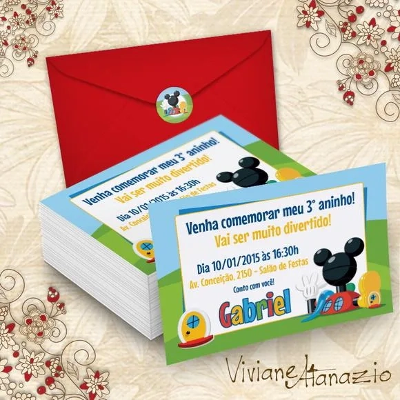 Convite Casa do Mickey - 00243