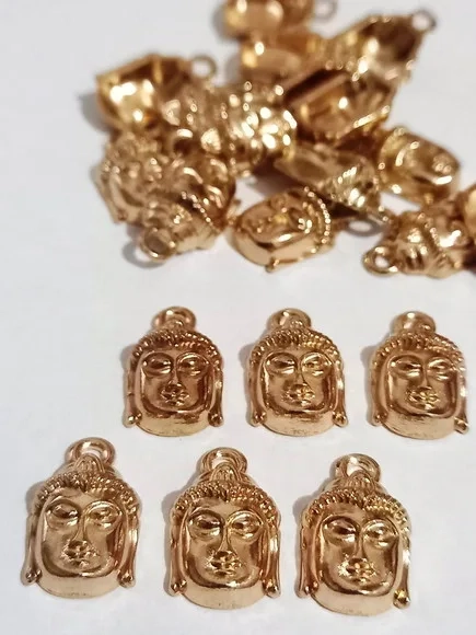 Pingente Buda Metal Dourado - 10 Unidades
