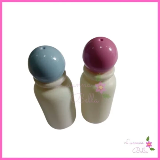 Frasco Facetado de PVC 30 ml C/Tampas Bolinha -Pct c/10 unds