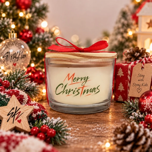 Vela Aromática no Copo Personalizada Natal Stray Kids  - STAY - Velas Perfumadas | Aromáticas e Decorativas