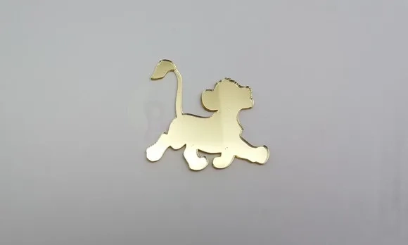 Aplique Do Rei Leão Em Acrílico Espelhado De 4,9cm- 4 Peças