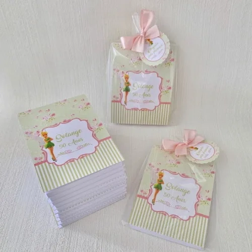 Lembrancinha Mini Bloco personalizado Tinker Bell