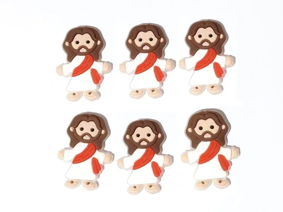 Aplique Jesus e Nossa Senhora Emborrachado Pacote C/6 Peças