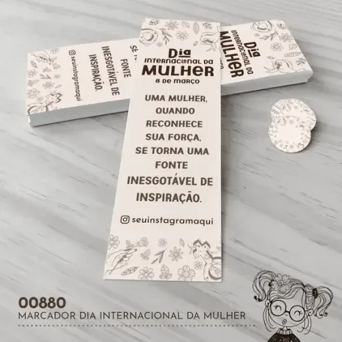 Marcador de Livro Dia Internacional da Mulher - 00880