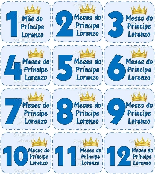 Kit de Adesivo Mêsversário Principe Nomes