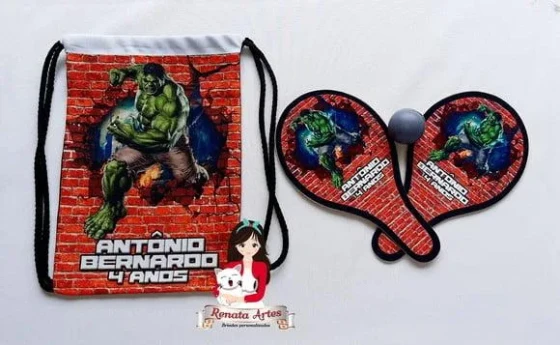 Mochila Ping Pong Personalizada Tema Incrível Hulk