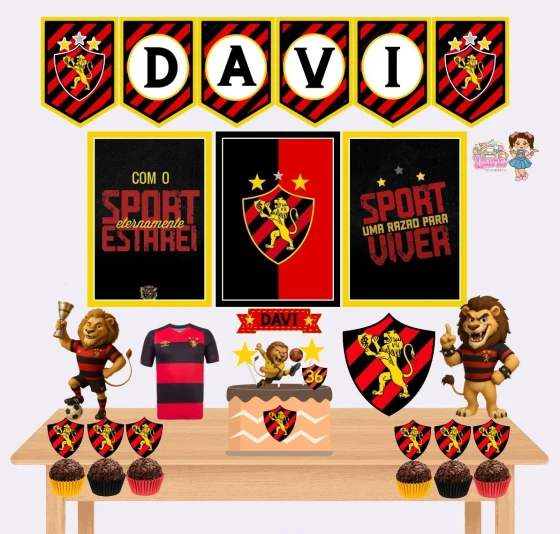 Kit Festa Só Um Bolinho SPORT RECIFE - Decoração de Festa
