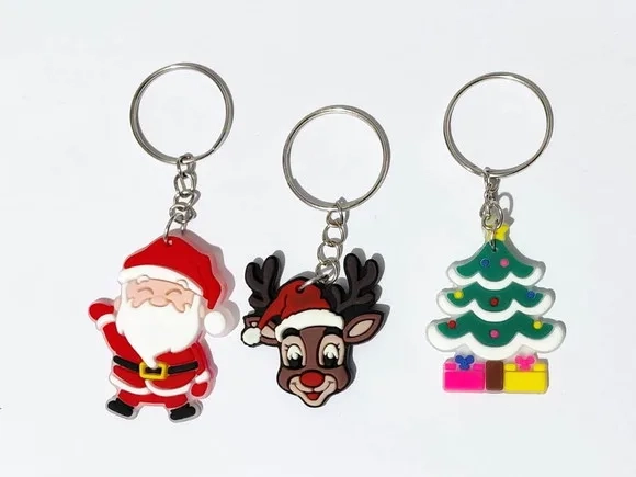 Chaveiro Natal Emborrachado Pacote com 6 Unidades