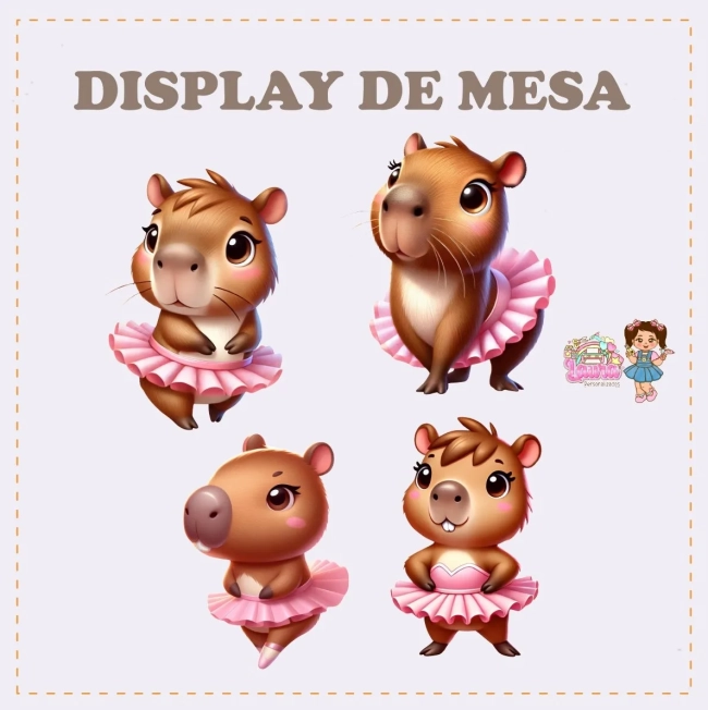 Kit Festa Só Um Bolinho CAPIVARA BAILARINA - Decoração de Festa