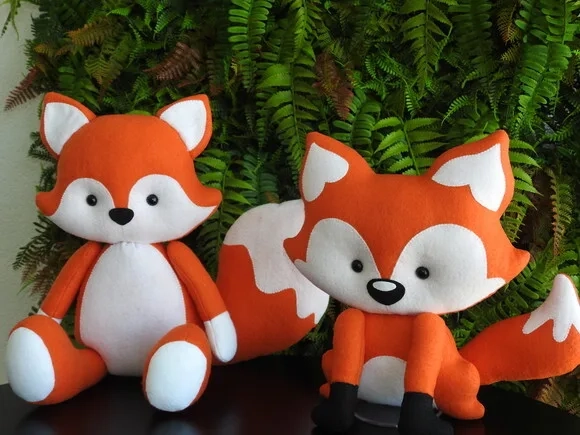 Raposa em Feltro - Kit 2 Peças