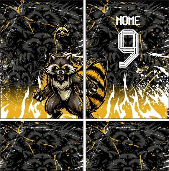 Arte Vetor Camisa Interclasse Guaxinim Mod-479