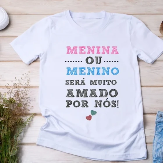 Camiseta Chá de Revelação - Menina ou Menino