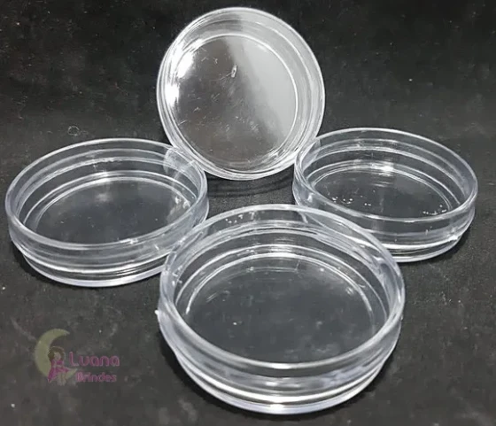 Latinha Transparente de Plástico 5,5cm Pacote 12 Unidades