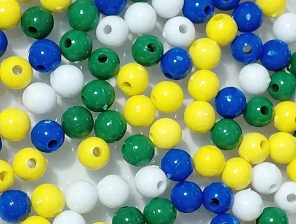 Bola Plástica Cores do Brasil 8mm Pacote com 100 Unidades