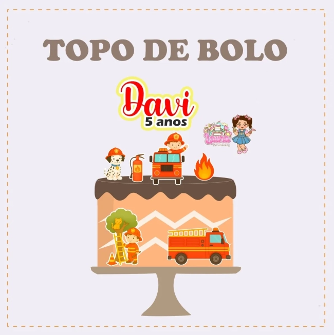 Kit Festa Só Um Bolinho BOMBEIROS - Decoração de Festa