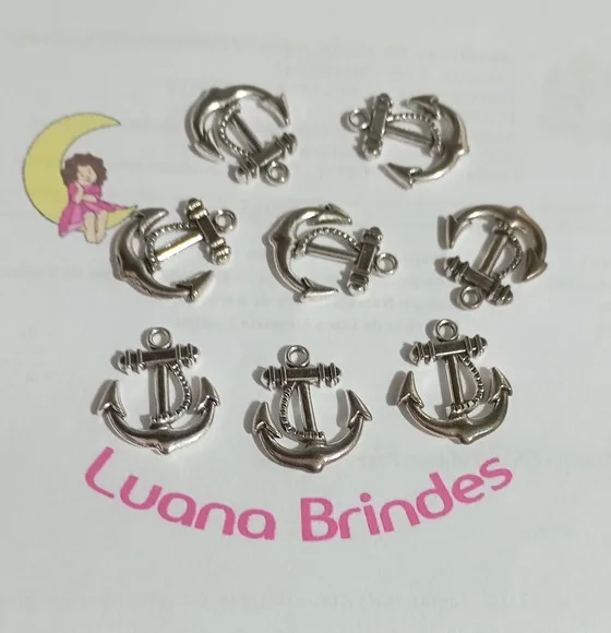 Pingente Âncora de Metal Niquel 2,3cm Pacote com 10 Unidades