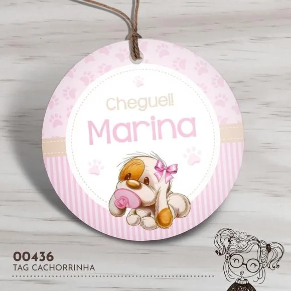 Tag Redonda Cachorrinha - 00436
