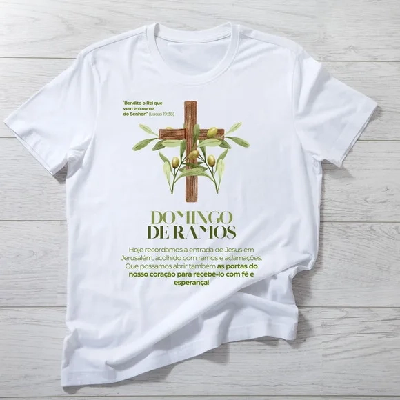 Camiseta Domingo de Ramos - Fé, Devoção e Esperança