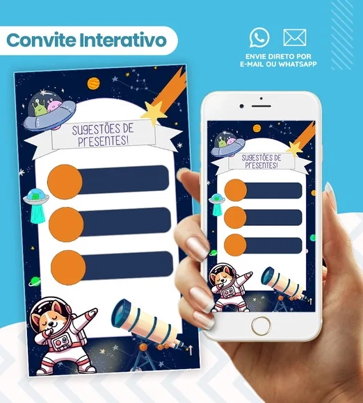 Convite Digital Interativo - Astronauta