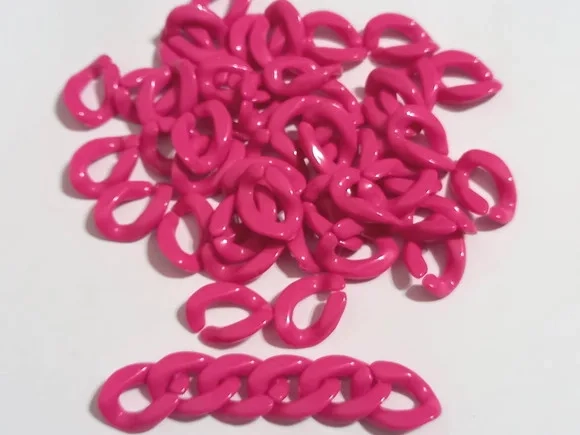 Elo para Corrente de Plástico Pink (19mm) - 100 Unid