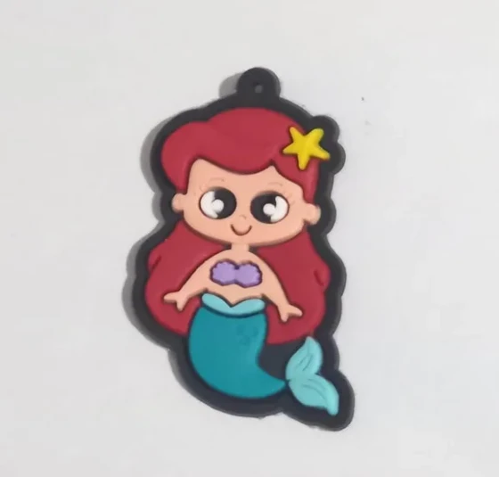 Pingente Princesa Ariel Emborrachado Pacote com 5 Unidades