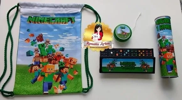 Kit Jogos na Mochila Minecraft