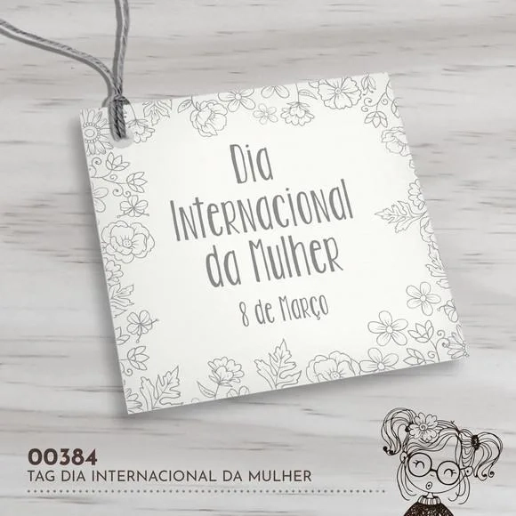 Tag Quadrada Dia Internacional da Mulher - 00384