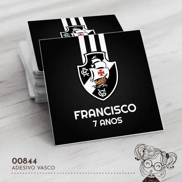 Adesivo Quadrado Vasco - 00844