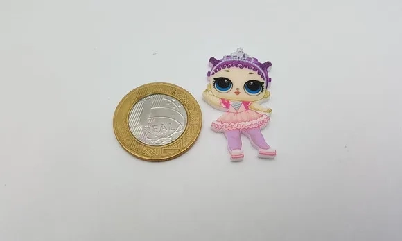 Pingente LOL Bailarina em Acrílico UV de 4cm