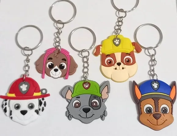 Chaveiro Patrulha Canina Emborrachados - 6 Unidades