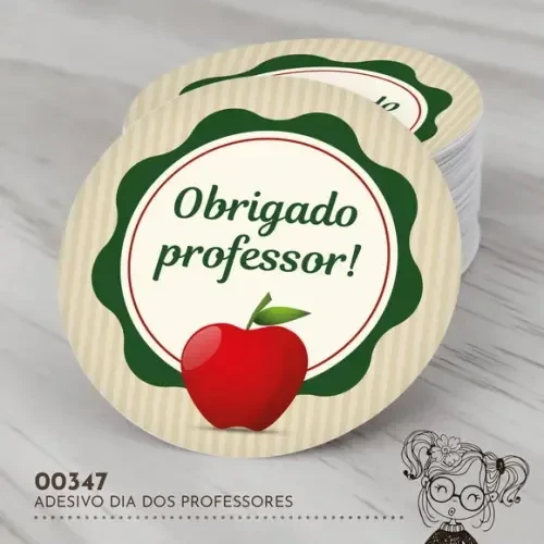 Adesivo Redondo Dia dos Professores - 00347