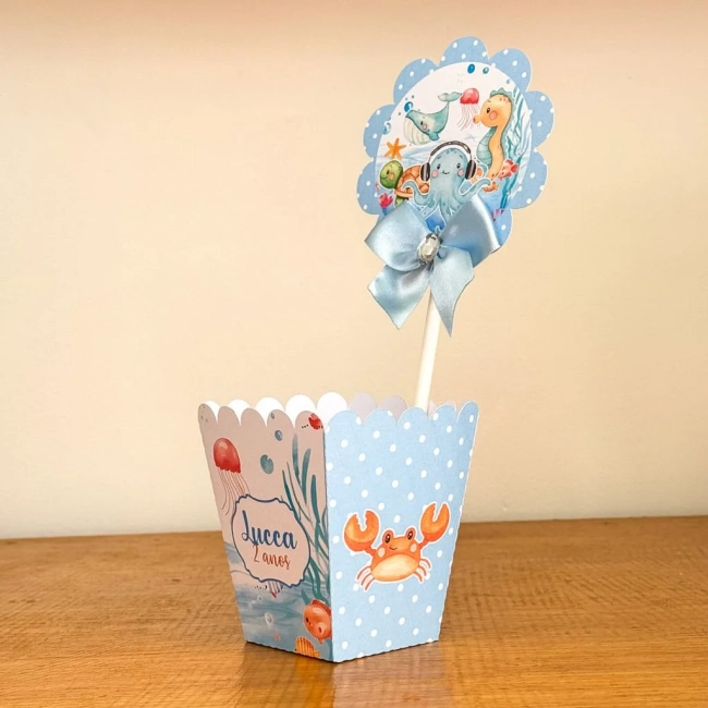 PEGUE E MONTE - Centro de Mesa FUNDO DO MAR MENINO - Decoração de Festa | Lembrancinhas | Aniversário | Personalizados