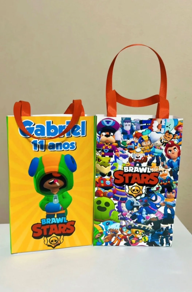 Sacolinhas Personalizadas Brawl Stars Leon Lembrancinhas Para Aniversário