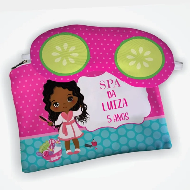 Kit Necessaire e Mascara Dormir personalizada para lembrancinhas Spa