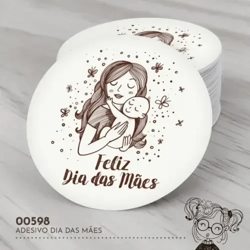 Adesivo Redondo Dia das Mães - 00598