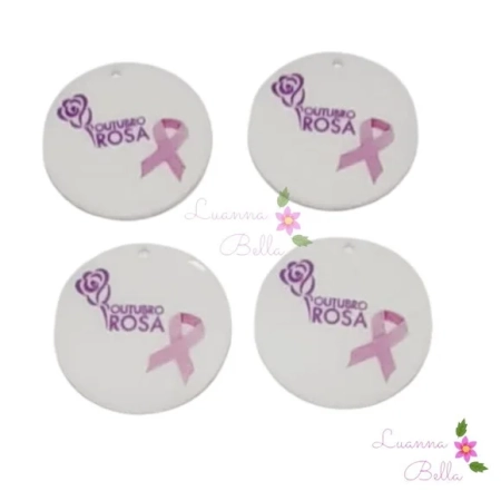 Medalha em U.V. Outubro Rosa - pcts c/4 unds