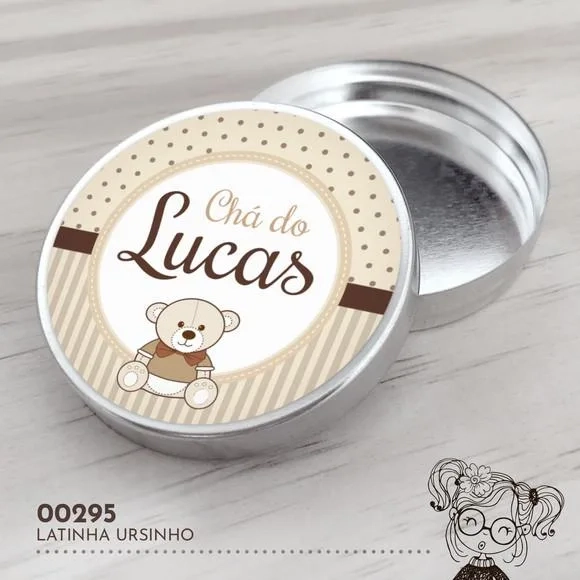Latinha Adesivada Ursinho - 00295