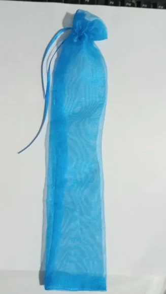 Saquinhos Organza Cristal C/fita P/leque 6x30cm Pct C/150 un