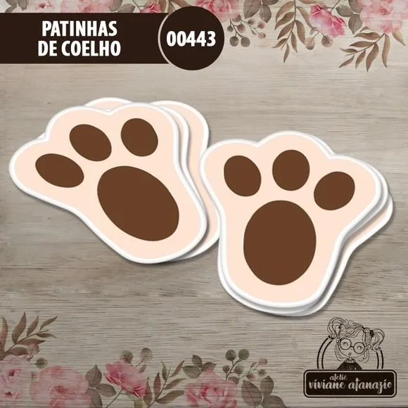 Patinhas de Coelho 4,5cm - Kit c/ 20 Unid